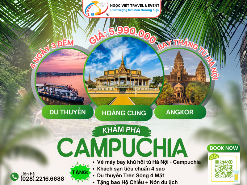 TOUR CAMBODIA - SIEM REAP - PHNOMPENH - DIRECT FLY FROM HANOI